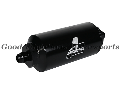 AER-12347 FUEL FILTER INLINE BILLET 2 x 6.0in 10 MICRON MALE AN6 PORTS - FABRIC ELEMENT GAS & DEISEL
