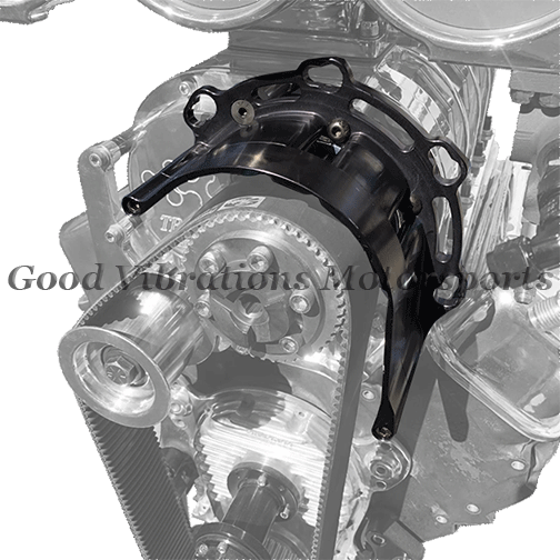 B-5420.B BELT GUARD - BILLET HEAVY-DUTY w/ STARTER MOUNT (BLACK)