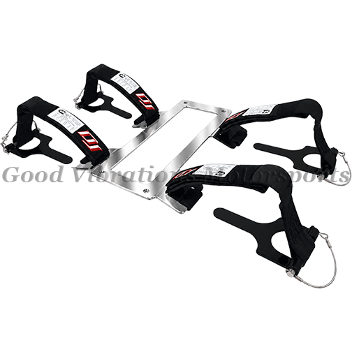 DJ-141001.BLK BLOWER RESTRAINT w/ HRDWR SML 4 HOLE ADJUSTABLE  Black Straps sfi 14.1