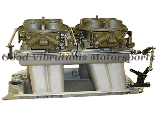 E-70-101PRO CARB LINKAGE KIT BBC TR DUAL S/SADDLE 4500 CARBS w/ PROFILER INTAKE (REAR MOUNT)