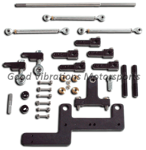 E-76-107U CARB LINKAGE KIT BLOWN DUAL S/SADDLE CARBS 4150 OR 4500