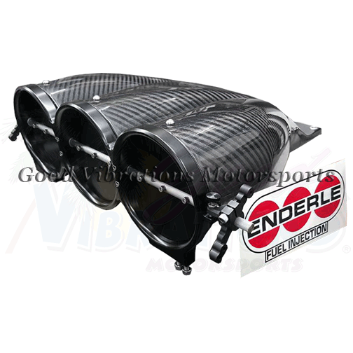 E-CBAU-4-SB LOW PROFILE CARBON FIBER INJECTOR w/ 5 9/16 BLACK BUTTERFLIES (INCLUDES ADAPTER PLATE AND HARDWARE)