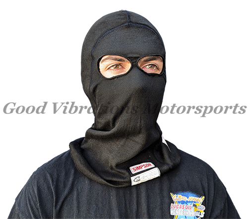 SIM-23003C CARBON X HEADSOCK DUAL EYE BLACK NOMEX. SFI 3.3