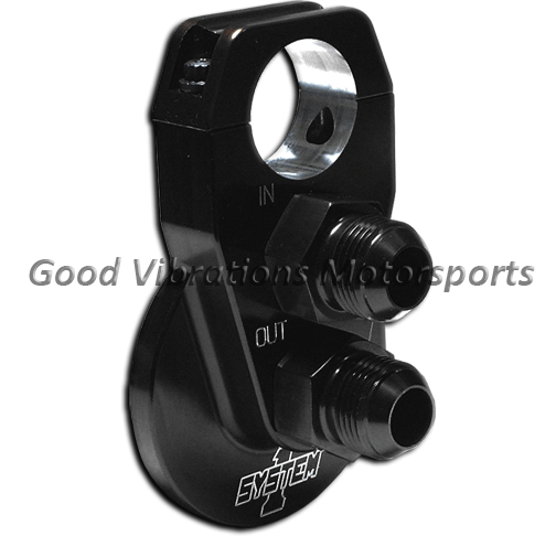 SYS-220-90006-12 OIL FILTER REMOTE MOUNT BILLET 1.50 HOLE w/ AN12 FITTINGS