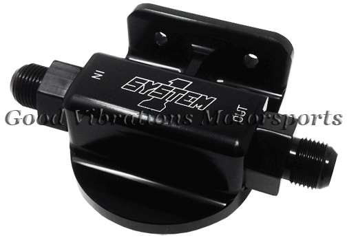 SYS-222-90007-10 OIL FILTER REMOTE MOUNT BILLET SIDE MOUNT LH INLET w/ AN10 FITTINGS
