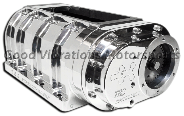 TBS-2017 6.71 BILLET POLISHED RACE BLOWER w/ BILLET HA ROTORS & 18pt STRIPS. 10.5in OPENING. REAR NOZZLES.120 DEG HI-HELIX FRONT DISCHARGE. (.100 ROTOR)