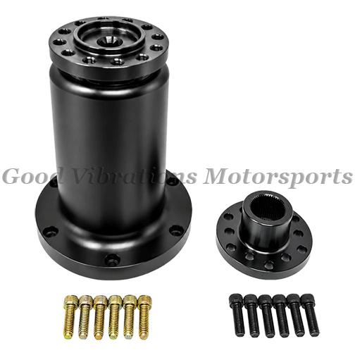 B-53270.B BLOWER SNOUT AND COUPLER COMPETITION 3.530 OD w/ 1.250in SHAFT. INCLUDES O-RING & BOLTS (7.00in LONG) - BLACK