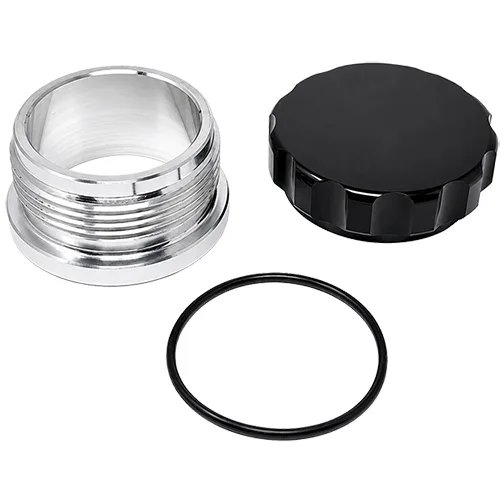 P-2650 BILLET ALUMINUM FILL CAP w/ BUNG. 3.00  BORE - BLACK