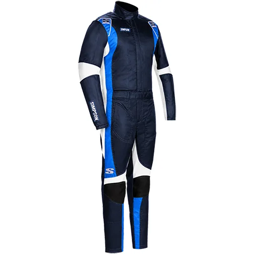 SIM-CSC04201 SIMPSON RACING SUPERCOIL DNA P1 SFI 3.2A/5 ONE PIECE SUIT - NAVY/BUSH BLUE /WHITE (MEDIUM)