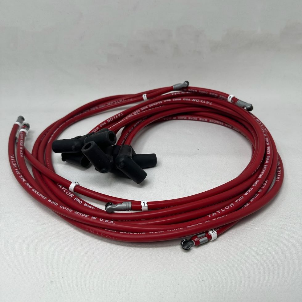Spark Plug Wires - Taylor 8mm - Pro Wire 90 degree Boots Includes BOOTS for both ends Number Tags installed Lengths: 48 / 48 / 42.5 / 31 / 36 / 36 / 24.5 / 23.5in Coil Wire: 16.75in Fits: BB Chevy (and others)