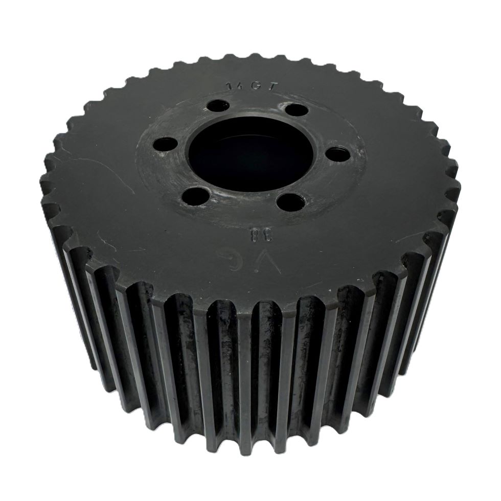 14mmGT BLOWER PULLEY 38T - 3.50in Wide Hard Anodized BILLET Aluminum